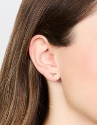 Rose Gold Plated Sterling Silver Cubic Zirconia Bee Stud Earrings - link has visual effect only