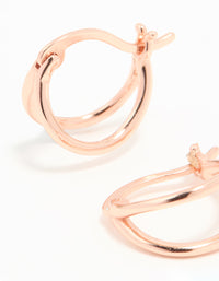 Rose Gold Plated Sterling Silver Double Hoop Earrings - link has visual effect only