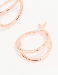 Rose Gold Plated Sterling Silver Double Hoop Earrings - link has visual effect only