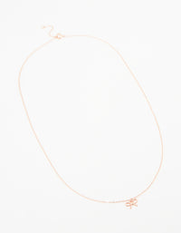 Rose Gold Plated Sterling Silver Bow Necklace - link has visual effect only