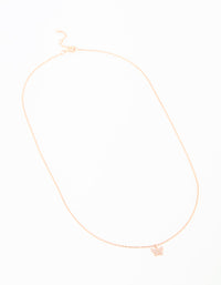 Rose Gold Plated Sterling Silver Cubic Zirconia Mini Butterfly Necklace - link has visual effect only