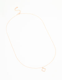 Rose Gold Plated Sterling Silver Cubic Zirconia Flower Pendant Necklace - link has visual effect only