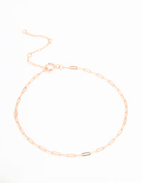 Rose Gold Plated Sterling Silver Open Link Bracelet - link has visual effect only