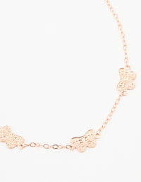 Rose Gold Plated Sterling Silver Butterfly Trio Bracelet - link has visual effect only