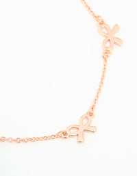 Rose Gold Plated Sterling Silver Bow Trio Bracelet - link has visual effect only