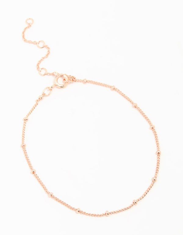 Rose Gold Plated Sterling Silver Chain Bracelet