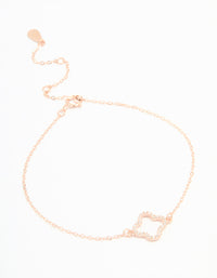 Rose Gold Plated Sterling Silver Cubic Zirconia Flower Bracelet - link has visual effect only