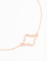 Rose Gold Plated Sterling Silver Cubic Zirconia Flower Bracelet - link has visual effect only