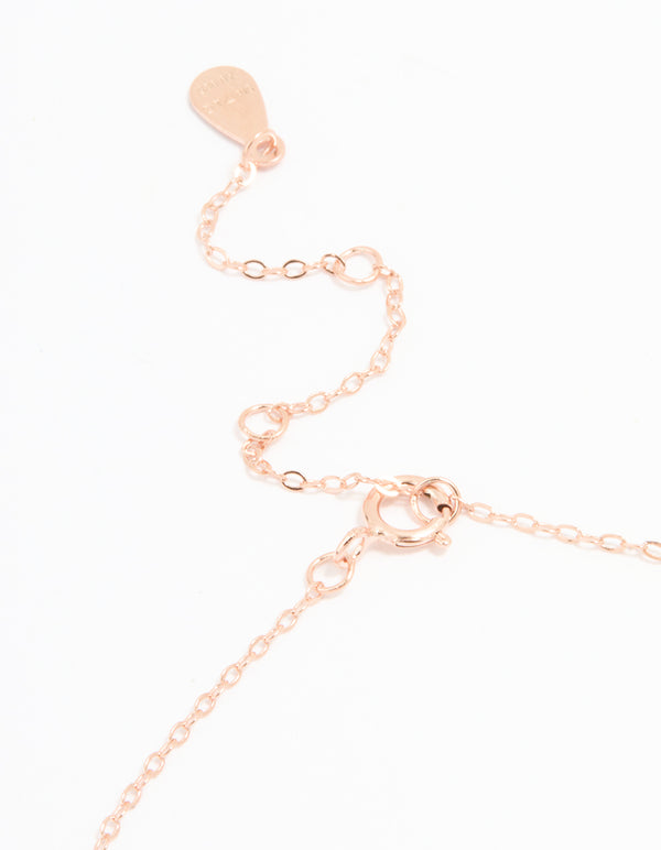 Rose Gold Plated Sterling Silver Cubic Zirconia Flower Bracelet