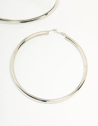 Silver Classic Tube Hoop Earrings - link has visual effect only