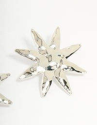 Silver Hammered Star Stud Earrings - link has visual effect only