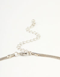 Silver Snake Chain & Organic Pendant Double Layered Necklace - link has visual effect only