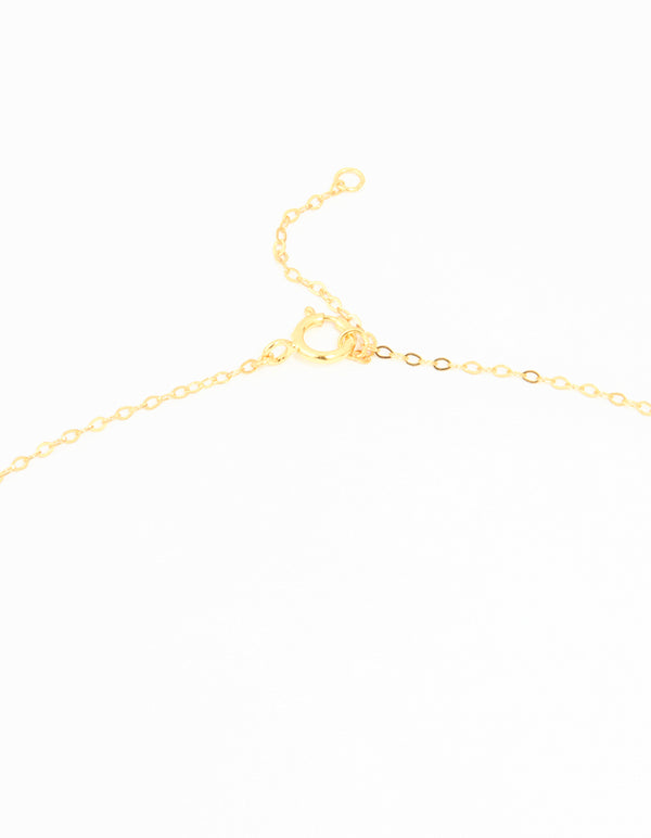 Gold Plated Sterling Silver Cubic Zirconia Horseshoe Necklace