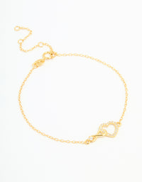 Gold Plated Sterling Silver Cubic Zirconia Infinity & Heart Bracelet - link has visual effect only