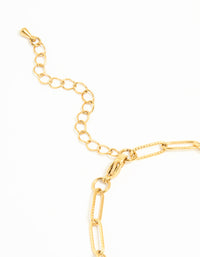 Waterproof Gold Plated Stainless Steel Pin Chain Heart Bracelet - link has visual effect only