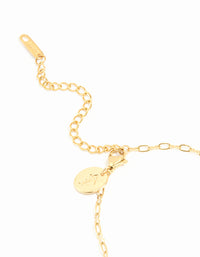 Waterproof Gold Plated Stainless Steel Cubic Zirconia Pearl Bracelet - link has visual effect only