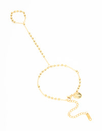 Waterproof Gold Plated Stainless Steel Discs Hand Chain - link has visual effect only