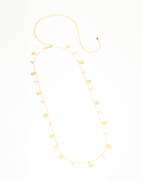 Waterproof Gold Plated Stainless Steel Diamante & Disc Waist Chain - link has visual effect only