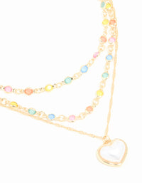 Gold Pearl & Diamante Layered Necklace - link has visual effect only