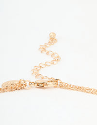 Gold Multicoloured Diamantes & Heart Layered Necklace - link has visual effect only