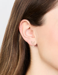 Rose Gold Plated Cubic Zirconia Butterfly Teardrop Earrings - link has visual effect only