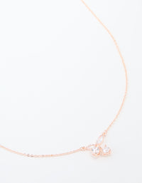 Rose Gold Plated Cubic Zirconia Cherry Pendant Necklace - link has visual effect only