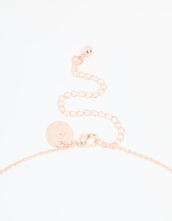 Rose Gold Plated Cubic Zirconia Cherry Pendant Necklace