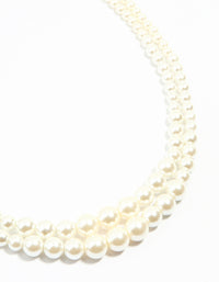 Gold Plated Pearl Layered Choker Necklace - link has visual effect only