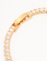 Gold Plated Cubic Zirconia Baguette Tennis Bracelet - link has visual effect only
