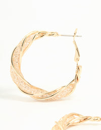Gold Small Wrap Mesh Hoop Earrings - link has visual effect only