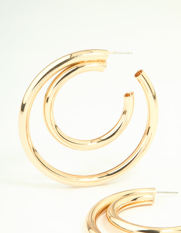 Gold Double Inner Hoop Earrings