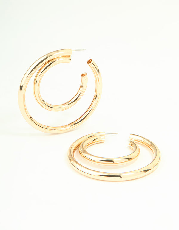 Gold Double Inner Hoop Earrings