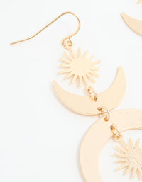 Gold Celestial Diamante Drop Earrings - link has visual effect only