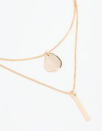 Gold Disc Pendant & Tassel Layered Necklace - link has visual effect only