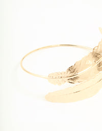 Gold Double Feather Arm Cuff - link has visual effect only