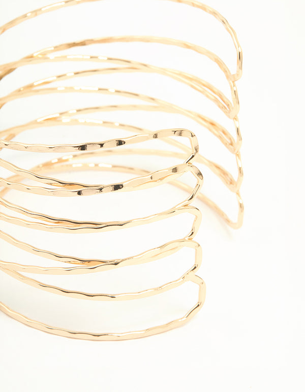 Gold Crisscross Arm Cuff