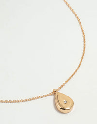 Gold Teardrop Diamante Pendant Necklace - link has visual effect only