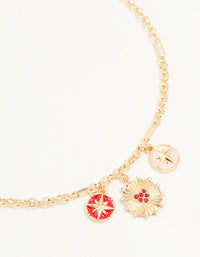 Gold Heart & Star Charm Pendant Necklace - link has visual effect only