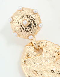 Gold Molten Circle Drop Earrings - link has visual effect only