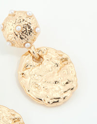 Gold Molten Circle Drop Earrings - link has visual effect only