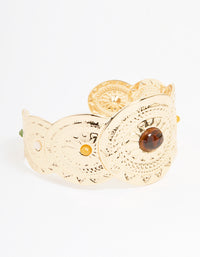 Gold Molten Circle Wrist Cuff - link has visual effect only