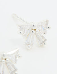 Sterling Silver Cubic Zirconia Bow Stud Earrings - link has visual effect only