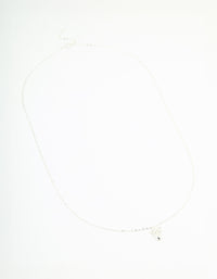 Sterling Silver Bow & Heart Drop Necklace - link has visual effect only