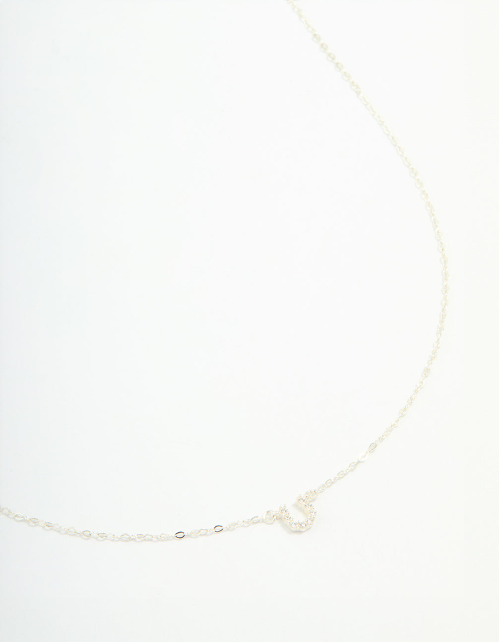 Sterling Silver Cubic Zirconia Horseshoe Necklace