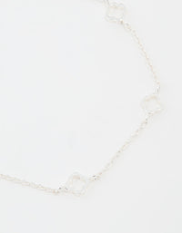 Sterling Silver Hollow Flower Bracelet - link has visual effect only