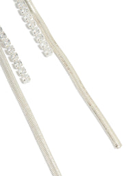 Silver Cubic Zirconia Snake Chain Drop Earrings - link has visual effect only