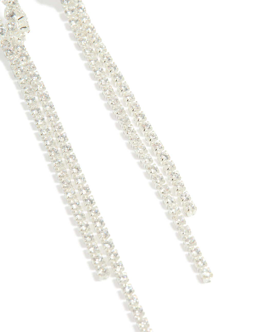 Silver Cubic Zirconia Knot Drop Earrings