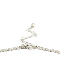 Silver Blue Cubic Zirconia Double Square Necklace - link has visual effect only