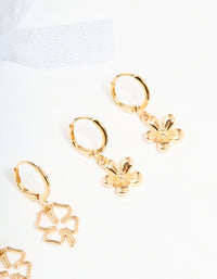 Gold White Bow & Clover Shoe Charms Pack - link has visual effect only