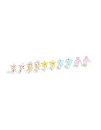 Kids Silver Cute Sea Clip-On Earrings 5-Pack - link has visual effect only